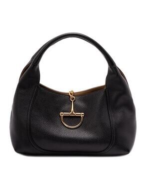 NEW GUCCI $2900 SOFTBIT MEDIUM GRAINY LEATHER BLACK TOTE BAG AUTHENTIC